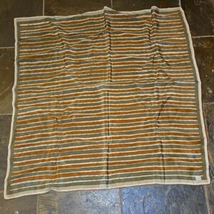 Vera Neumann Vintage Striped Green and Orange Scarf